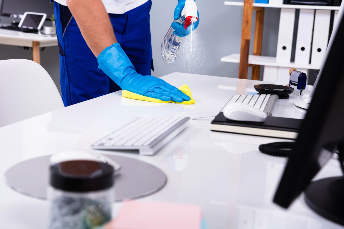 a cleaner office cleaning in Leeds